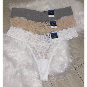 3 Pairs INC International Concepts Lace Thong Panties Womens XL XLarge